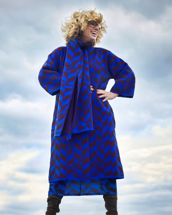 Lennon Courtney at Dunnes Stores Chevron Coatigan Scarf Combo Lennon Courtney at Dunnes Stores Chevron Coatigan Scarf Combo
