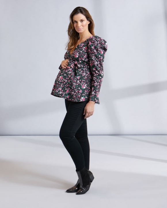 Savida Maternity Wrap Print Blouse Savida Maternity Wrap Print Blouse