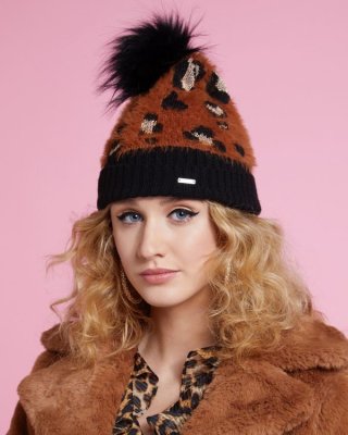 Savida Leopard Print Lurex Hat Savida Leopard Print Lurex Hat