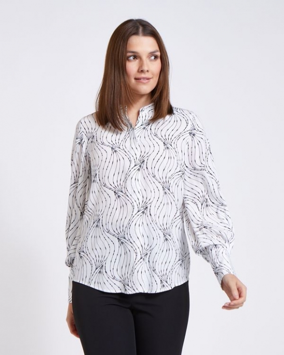 Paul Costelloe Living Studio Mono Swirl Blouse Paul Costelloe Living Studio Mono Swirl Blouse