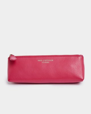 Paul Costelloe Living Studio Pink Leather Pencil Pouch Paul Costelloe Living Studio Pink Leather Pencil Pouch