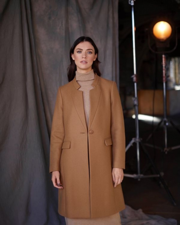 Paul Costelloe Living Studio Camel Notch Neck Coat Paul Costelloe Living Studio Camel Notch Neck Coat