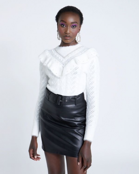 Savida Embellished Jumper With Ruffle Savida Embellished Jumper With Ruffle