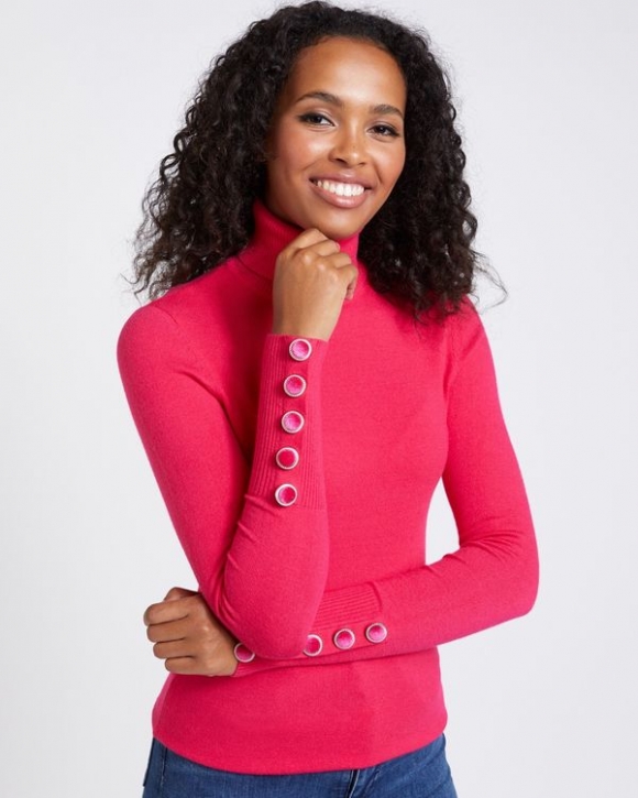 Savida Velvet Button Cuff Jumper Savida Velvet Button Cuff Jumper
