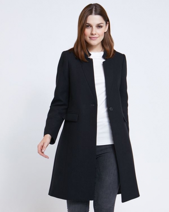 Paul Costelloe Living Studio Black Notch Neck Coat Paul Costelloe Living Studio Black Notch Neck Coat