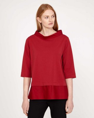Carolyn Donnelly The Edit Red Funnel Neck Top Carolyn Donnelly The Edit Red Funnel Neck Top