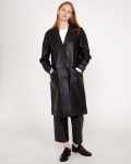 Carolyn Donnelly The Edit Leather Coat With Revere Collar Carolyn Donnelly The Edit Leather Coat With Revere Collar