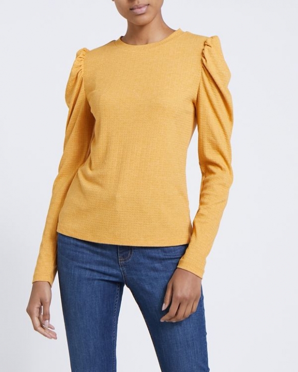 Puff Sleeve Textured Jersey T-Shirt Puff Sleeve Textured Jersey T-Shirt