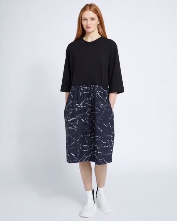 Carolyn Donnelly The Edit Marble Print Elastic Waist Dress Carolyn Donnelly The Edit Marble Print Elastic Waist Dress