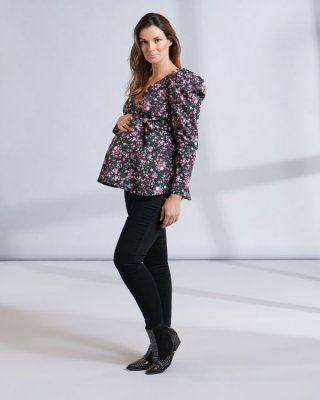 Savida Maternity Wrap Print Blouse Savida Maternity Wrap Print Blouse