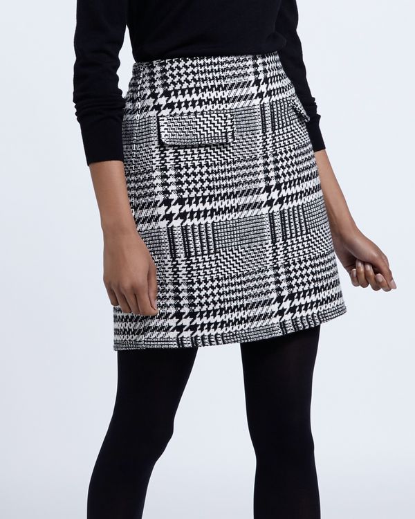 Elasticated Waist Check Mini Skirt