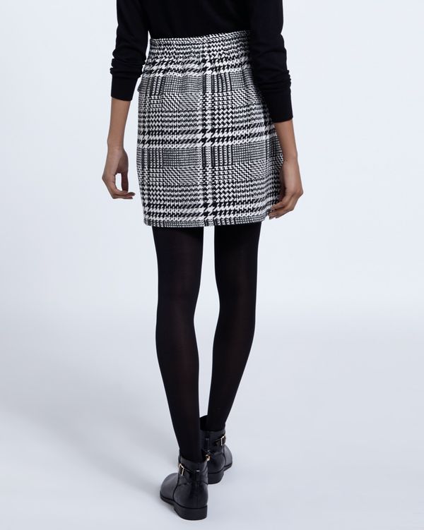 Elasticated Waist Check Mini Skirt