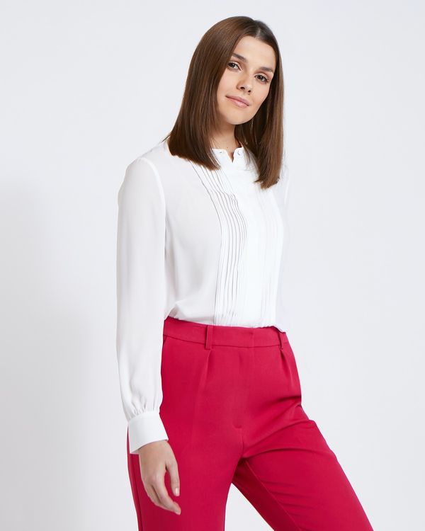 Paul Costelloe Living Studio Ivory Pleat Front Blouse