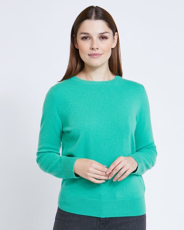 Paul Costelloe Living Studio Green Cashmere Crew Neck Jumper