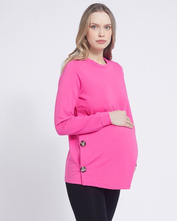 Savida Maternity Button Detail Sweatshirt