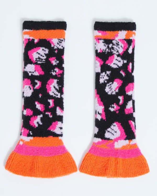 Joanne Hynes Leopard Clash Long Fingerless Gloves