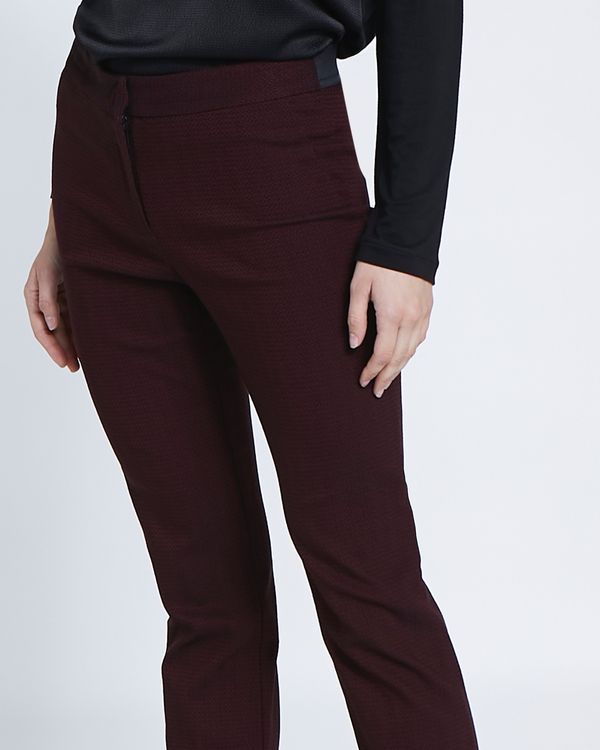 Burgundy Jacquard Slim Leg Trousers