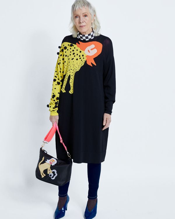 Joanne Hynes Its Tiger Lady Wrapped Around Me! Knit Sweater Dress
