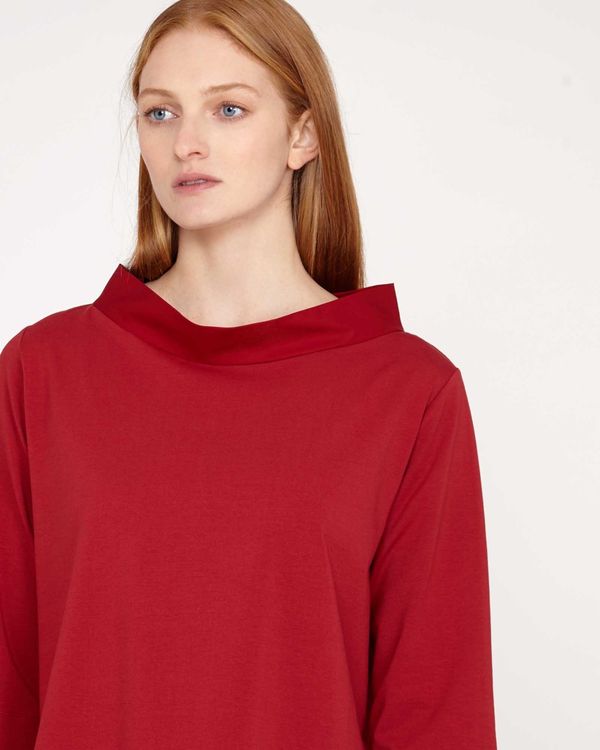 Carolyn Donnelly The Edit Red Funnel Neck Top