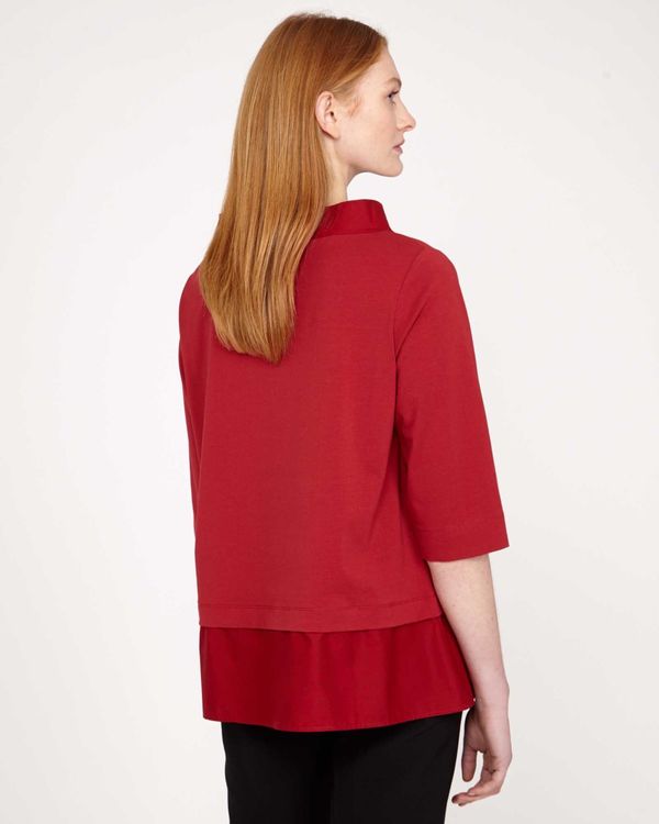 Carolyn Donnelly The Edit Red Funnel Neck Top