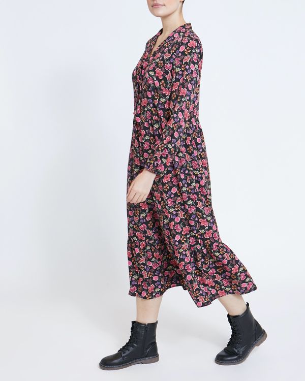 Tie Neck Midi Dress