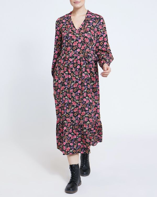 Tie Neck Midi Dress