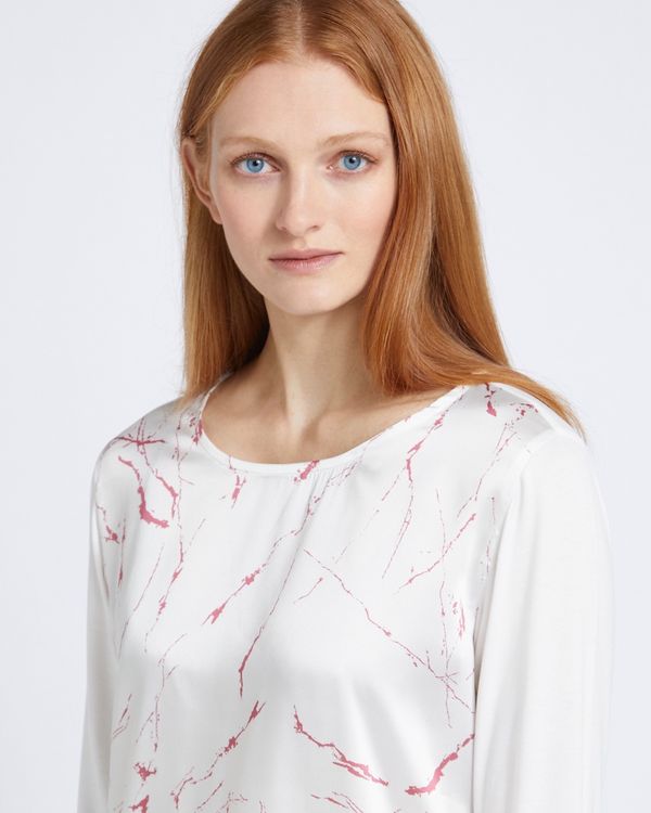 Carolyn Donnelly The Edit High Low Marble Print Top