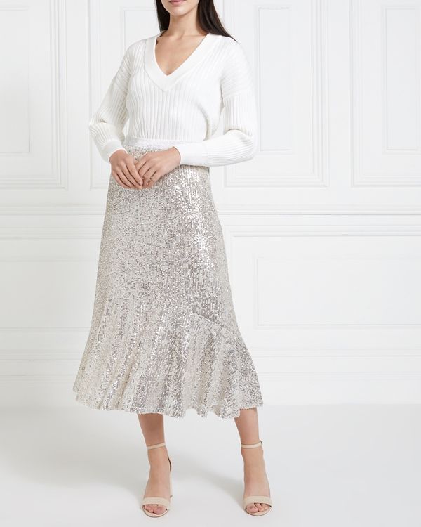 Gallery Mistletoe Sequin Skirt