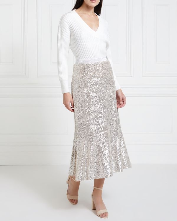 Gallery Mistletoe Sequin Skirt