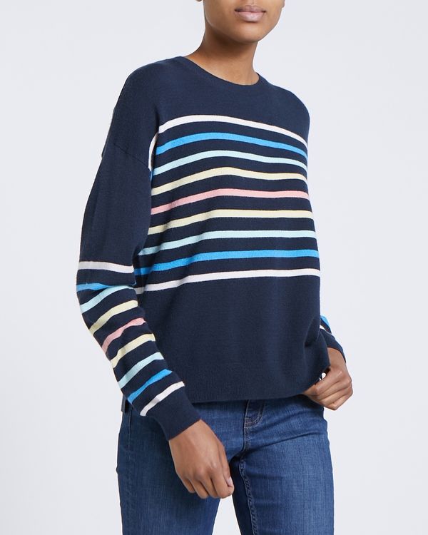 Rainbow Stripe Crew-Neck Jumper