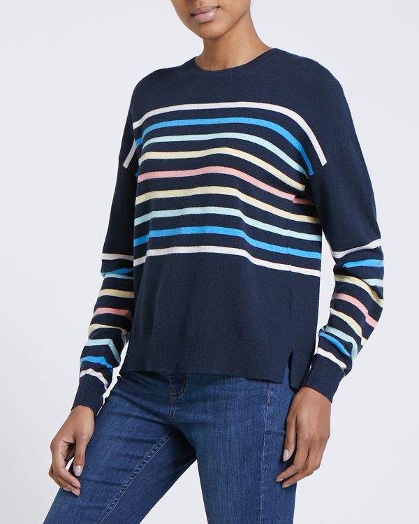 Rainbow Stripe Crew-Neck Jumper