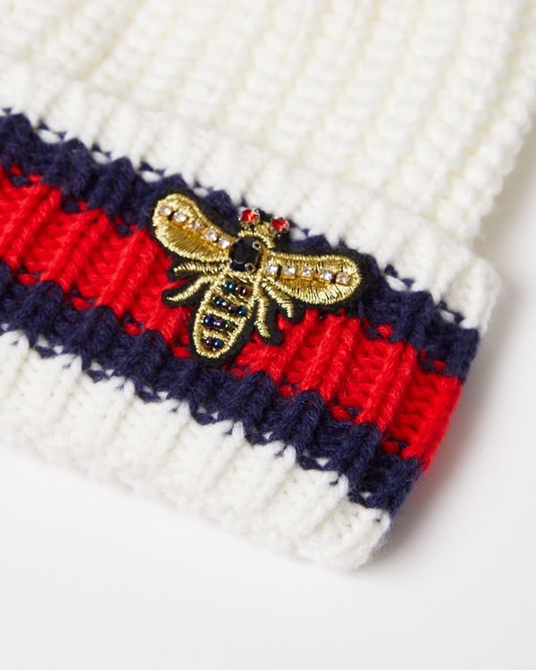 Savida Bee Embellished Stripe Hat