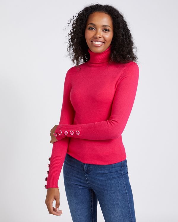 Savida Velvet Button Cuff Jumper