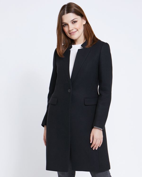 Paul Costelloe Living Studio Black Notch Neck Coat