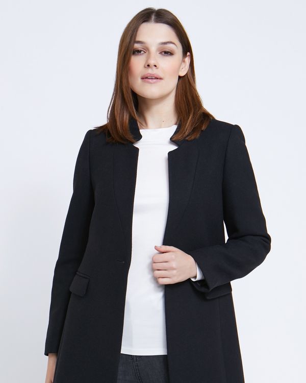 Paul Costelloe Living Studio Black Notch Neck Coat