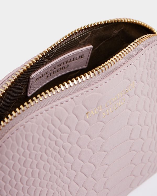 Paul Costelloe Living Studio Blush Leather Small Cosmetic Bag