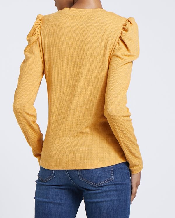 Puff Sleeve Textured Jersey T-Shirt
