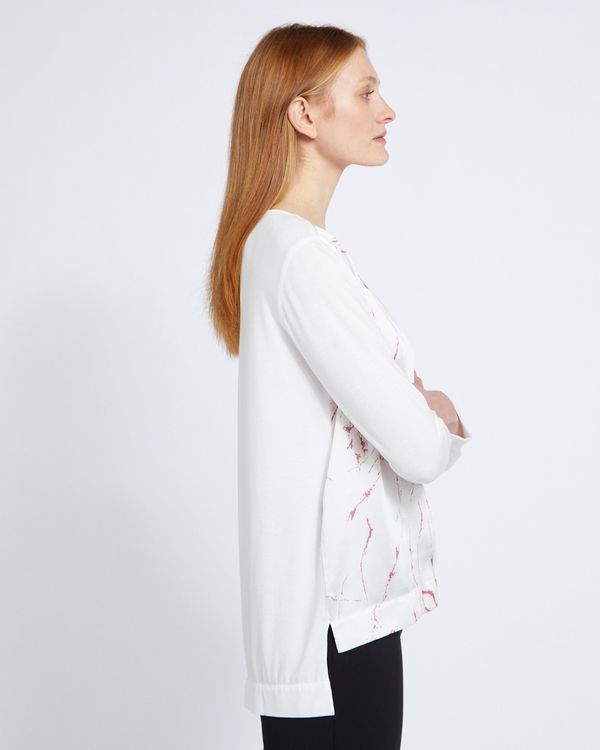 Carolyn Donnelly The Edit High Low Marble Print Top