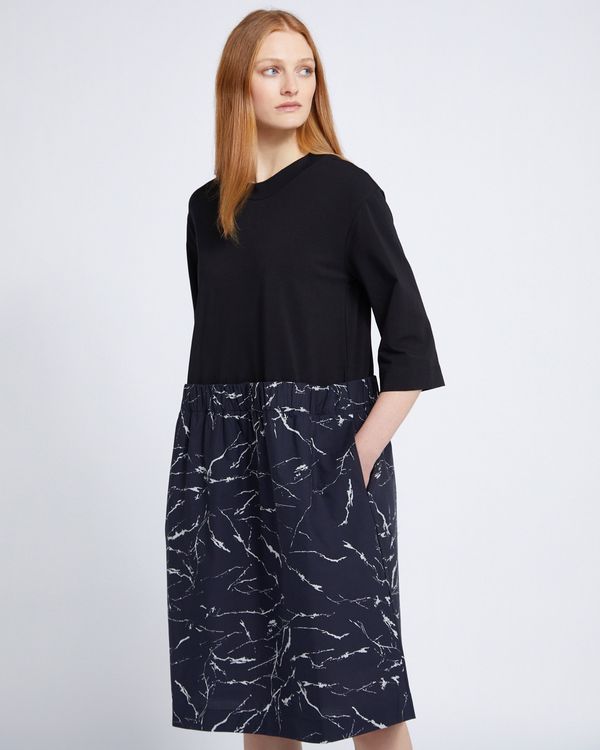 Carolyn Donnelly The Edit Marble Print Elastic Waist Dress