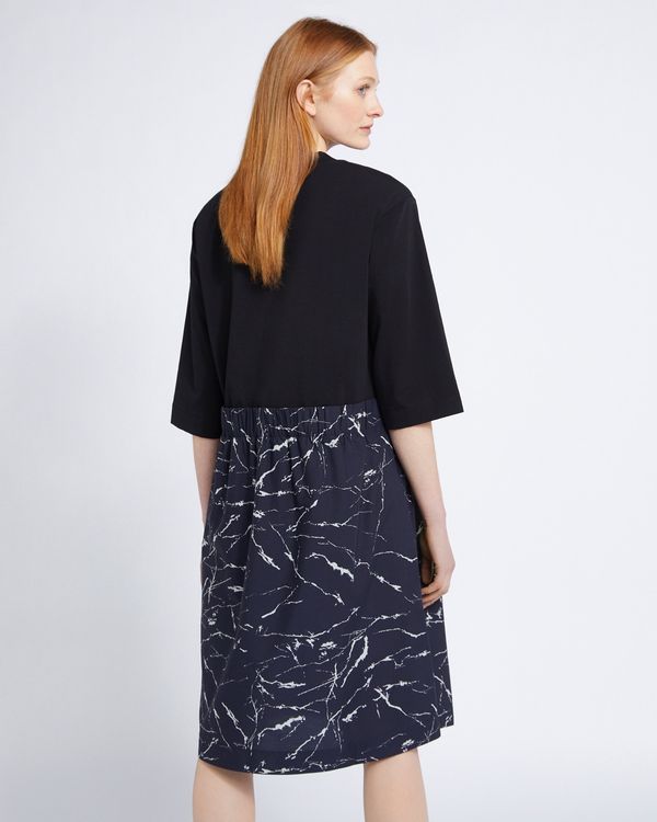 Carolyn Donnelly The Edit Marble Print Elastic Waist Dress