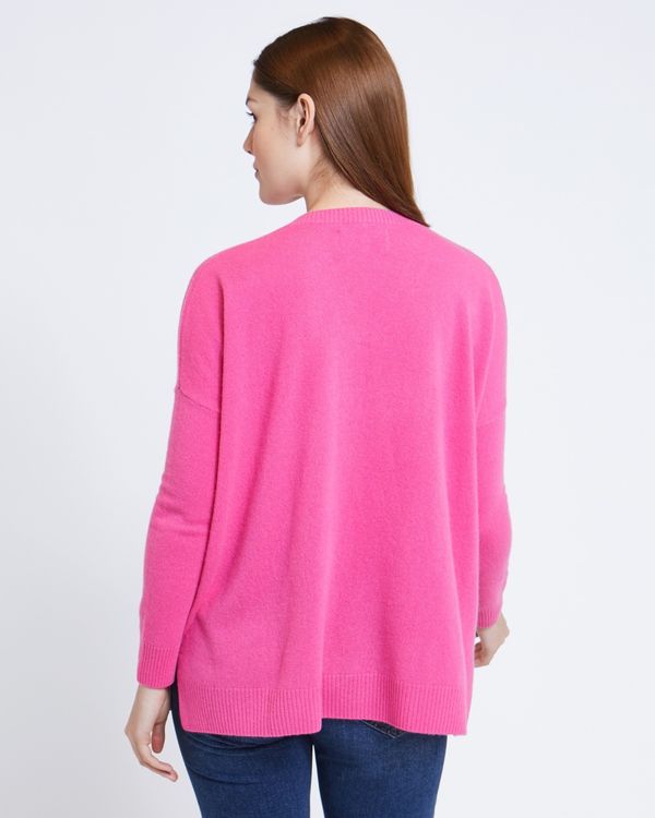 Paul Costelloe Living Studio Pink Cashmere V-Neck Jumper