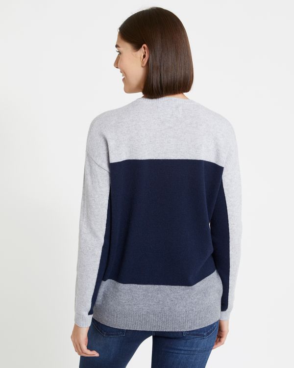 Paul Costelloe Living Studio Cashmere Colour Block Crew-Neck Sweater